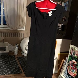 Tadashi Shoji Black Midi Dress